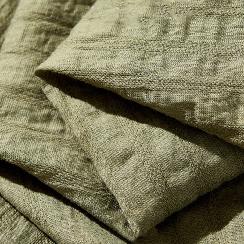 Buddha Stones Summer Solid Breathable Men's Buttons Short Sleeve Tencel Shirt - image 11