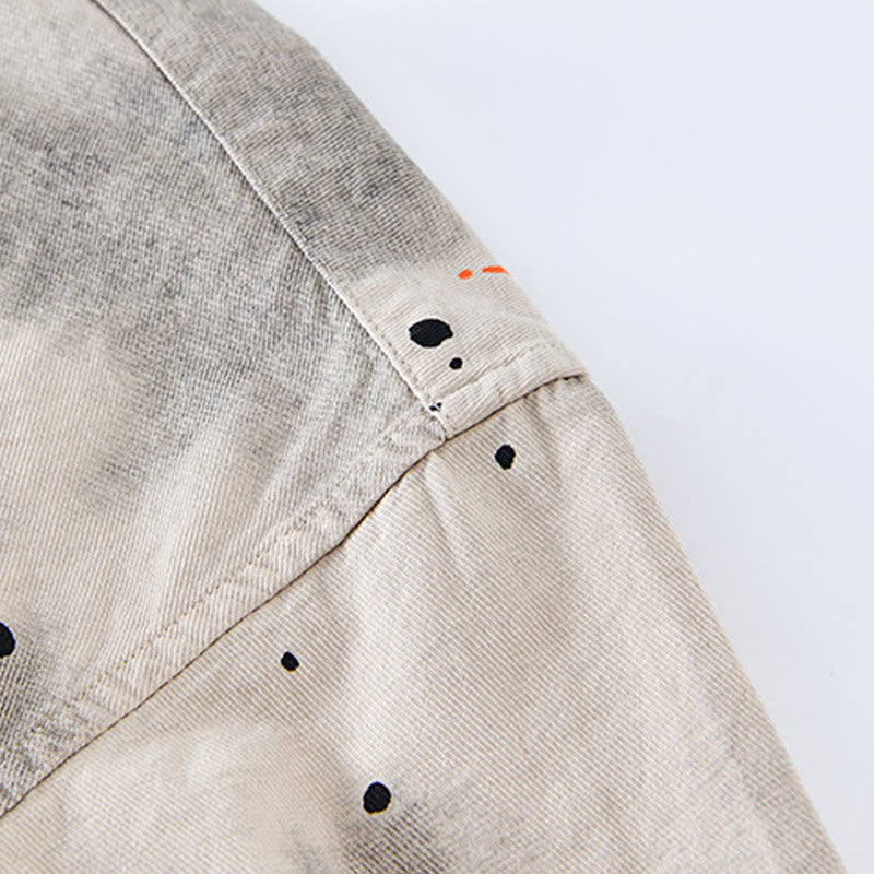 Buddha Stones Summer Ink Splashing Color Men's Button Short Sleeve Cotton Shirt - image 5