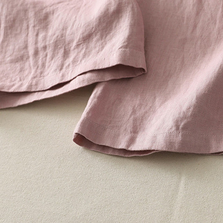 Buddha Stones Summer Daily Solid Color Elastic Waistband Design Women's Wide Leg Cotton Linen Pants With Pockets - image 11