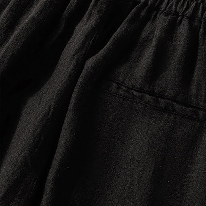 Buddha Stones Casual Plain Drawstring Design Women's Cotton 7-8 Length Pants With Pockets - image 18