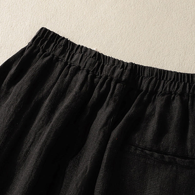 Buddha Stones Casual Plain Drawstring Design Women's Cotton 7-8 Length Pants With Pockets - image 17