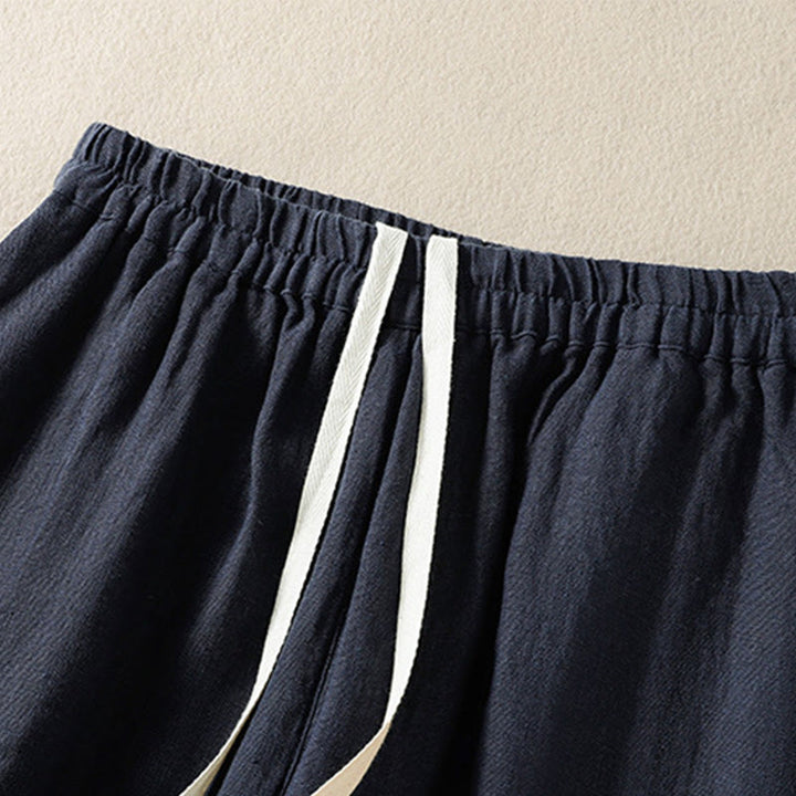 Buddha Stones Casual Plain Drawstring Design Women's Cotton 7-8 Length Pants With Pockets - image 3