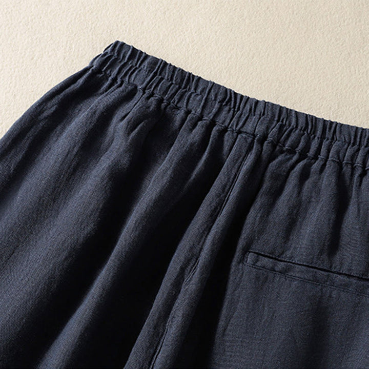 Buddha Stones Casual Plain Drawstring Design Women's Cotton 7-8 Length Pants With Pockets - image 6