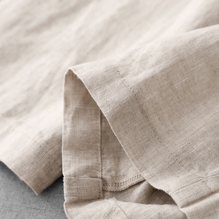 Buddha Stones Casual High Waist Ruffled Drawstring Design Women's Wide Leg Cotton Pants With Pockets - image 8