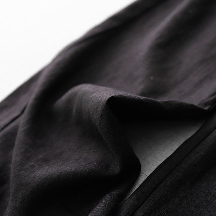 Buddha Stones Casual High Waist Ruffled Drawstring Design Women's Wide Leg Cotton Pants With Pockets - image 22