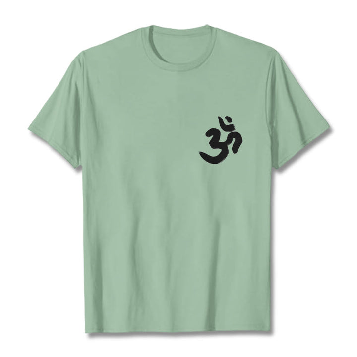 Buddha Stones Om Symbol Sanskrit Tee T-shirt - PaleGreen - 2XL - image 18