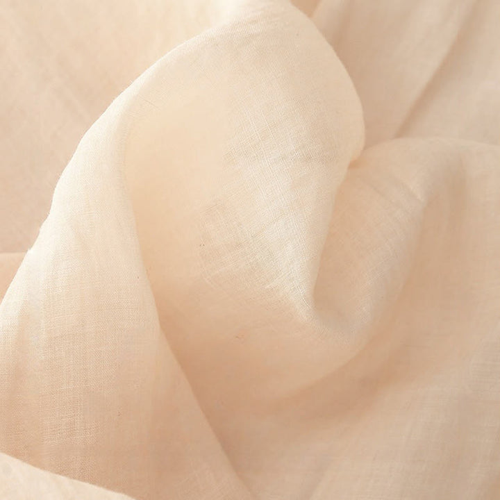 Buddha Stones Embroidery Buttons Design Long Sleeve Cotton Linen Midi Dress With Pockets - image 10