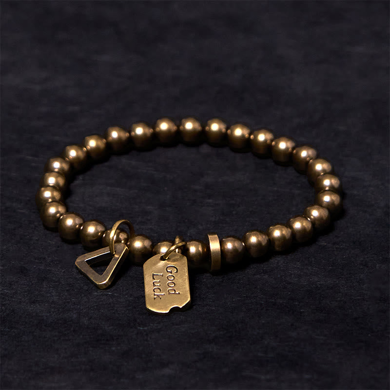 Buddha Stones "Wishing You Good Luck Always" Pure Copper Brass Bracelet Includes Gift Message Card - image 3