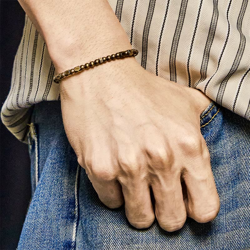 Buddha Stones "Wishing You Balance and Strength" Brass Beads Bracelet Includes Gift Message Card - image 8