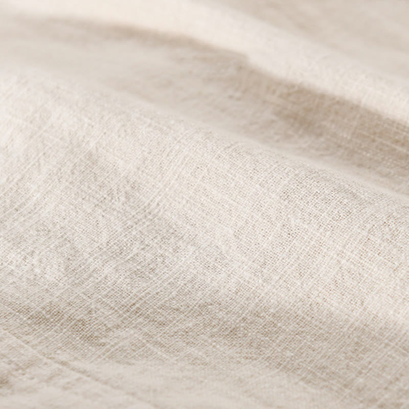 Buddha Stones Commute Fall Solid Color Lapel Men's Long Sleeve Cotton Linen Shirt With Pocket - image 5