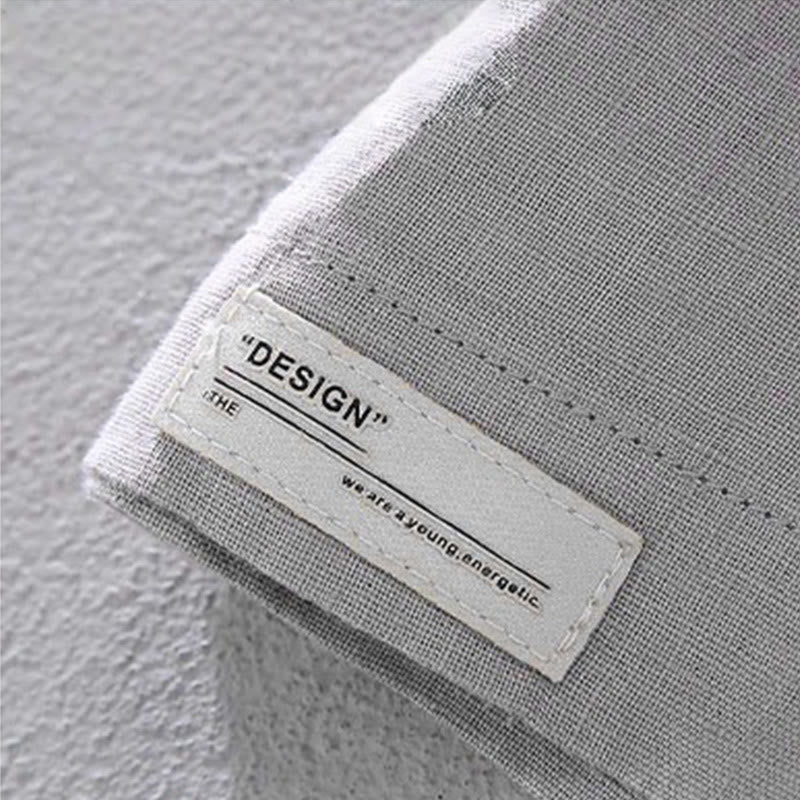 Buddha Stones Crew Neck Simple Design Men's Short Sleeve Linen Shirt With Pocket - image 7