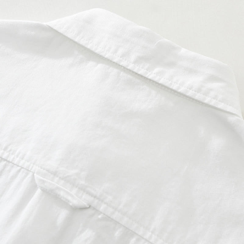 Buddha Stones Artistic Simple Design Embroidery Bamboo Pattern Men's Short Sleeve Cotton Shirt - image 10