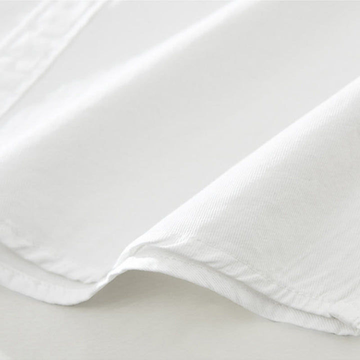 Buddha Stones Artistic Simple Design Embroidery Bamboo Pattern Men's Short Sleeve Cotton Shirt - image 8