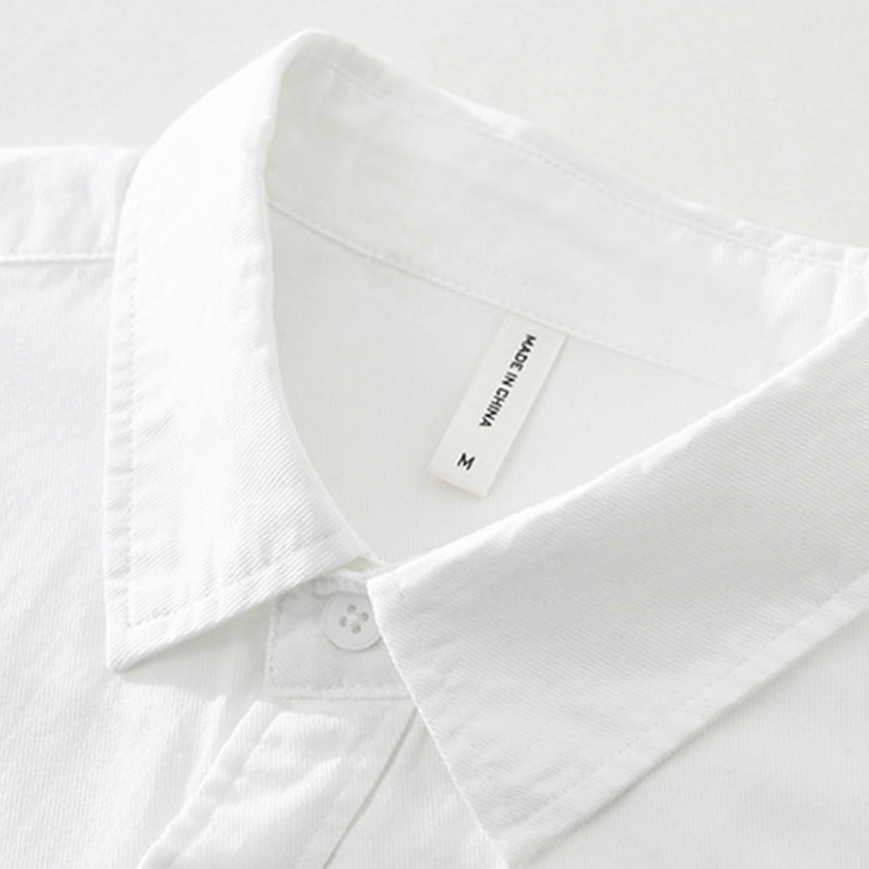 Buddha Stones Artistic Simple Design Embroidery Bamboo Pattern Men's Short Sleeve Cotton Shirt - image 4