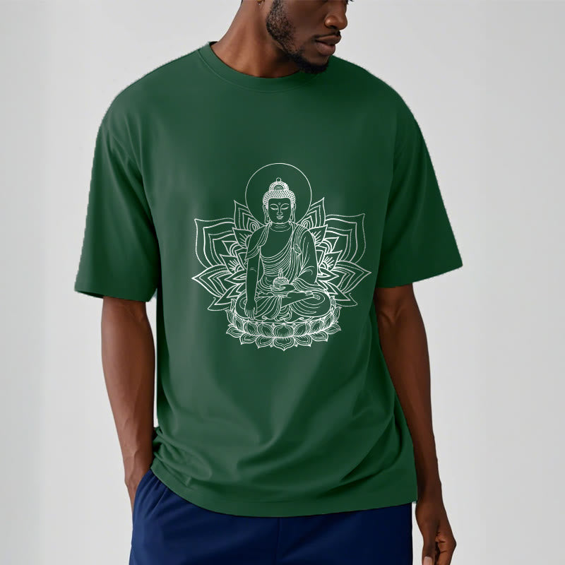 Buddha Stones Medicine Buddha Seated On A Lotus Pedestal Tee T-shirt - image 11