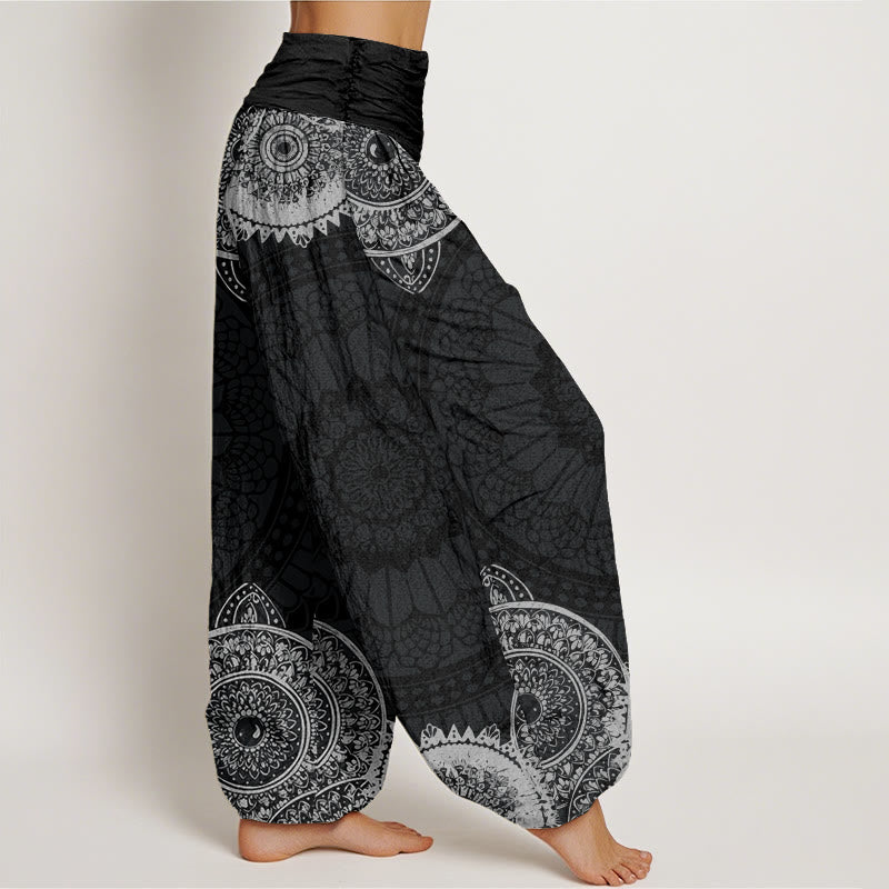 Buddha Stones Cotton Circular Mandala Design Women's Elastic Waist Harem Pants - image 2