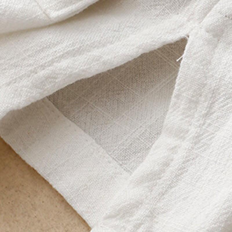 Buddha Stones Colorblock Side Slit  Frog-Button Cotton Linen Half Sleeve Women's Shirt With Pockets - image 19