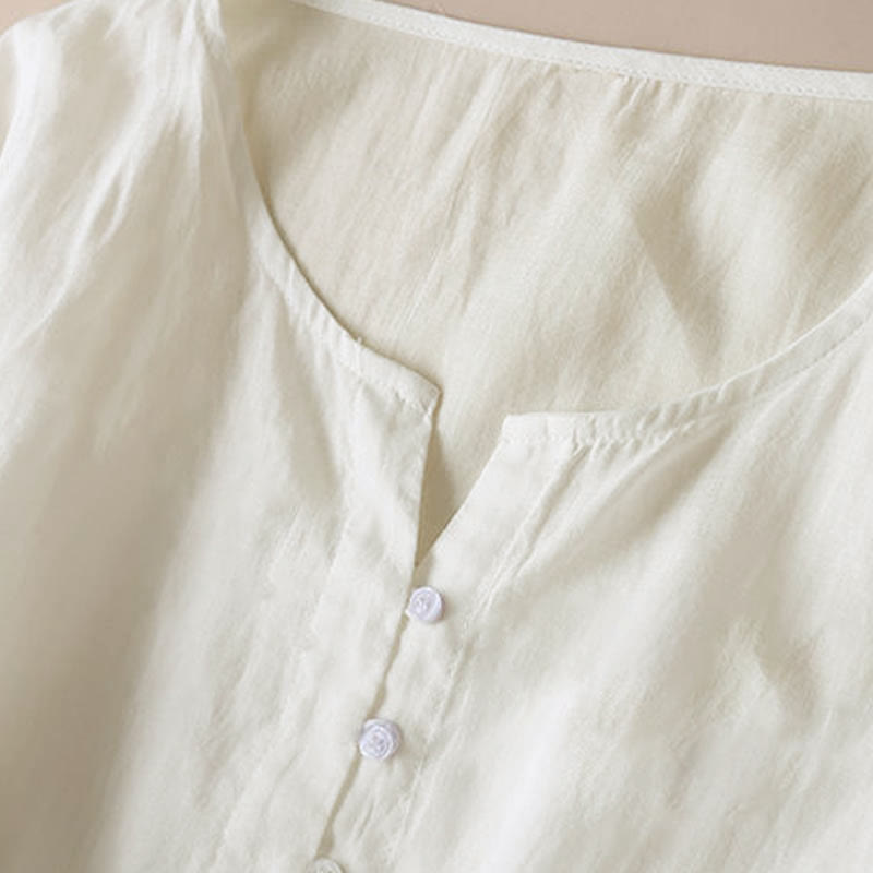 Buddha Stones Embroidery Geometry Half Sleeve Women's Midi Dress With Pockets - image 13