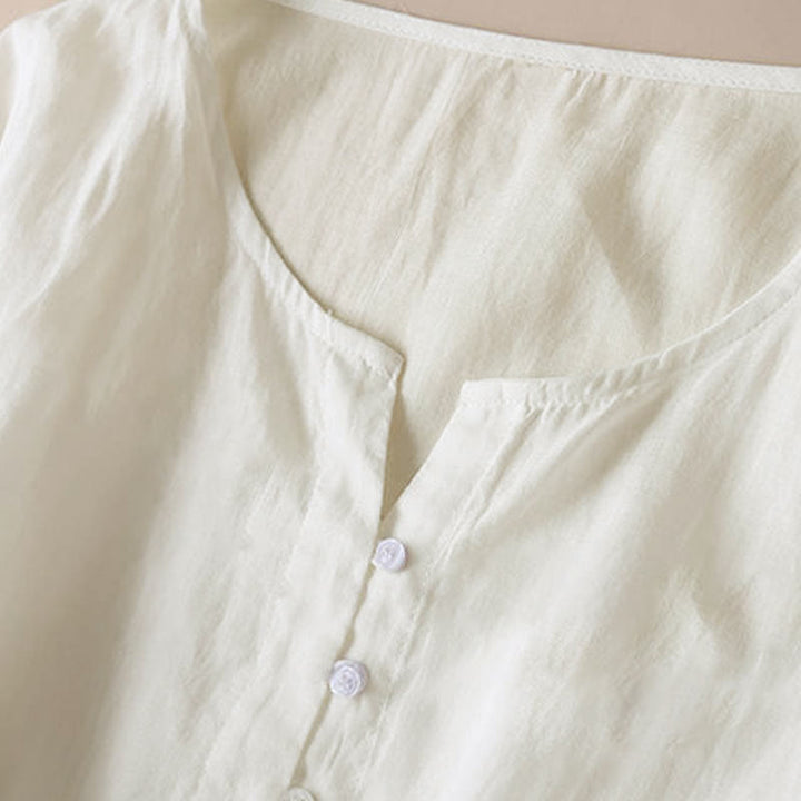 Buddha Stones Embroidery Geometry Half Sleeve Women's Midi Dress With Pockets - image 13