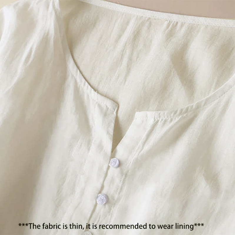 Buddha Stones Embroidery Geometry Half Sleeve Women's Midi Dress With Pockets - image 1