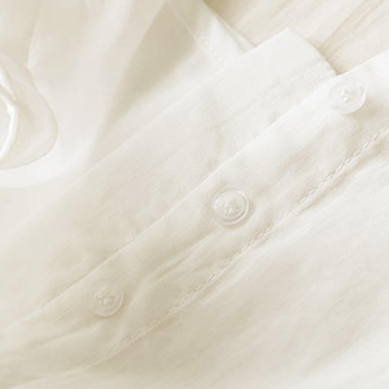 Buddha Stones Embroidery Geometry Half Sleeve Women's Midi Dress With Pockets - image 3