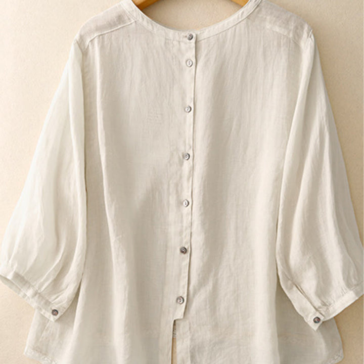 Buddha Stones Casual Plain Women's Crew Neck Design Cotton Polyester T-shirt - image 15