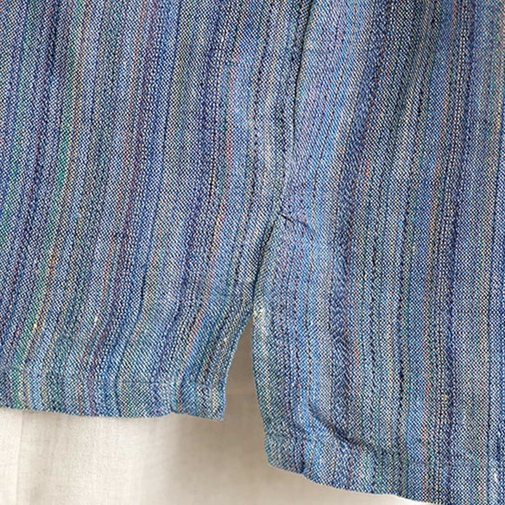 Buddha Stones Casual Retro Striped Women's Half Sleeve Cotton Linen T-shirt - image 7