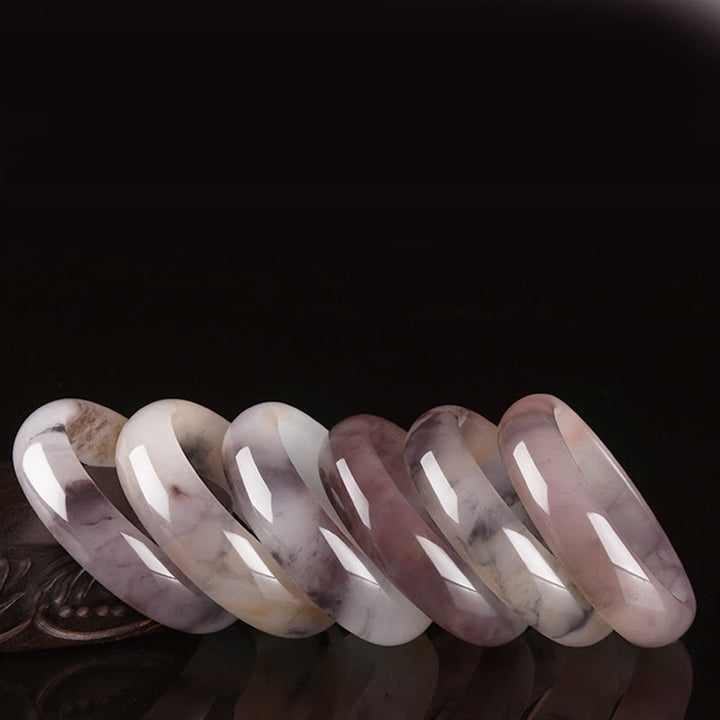 Buddha Stones Purple Jade Happiness Protection Bracelet Bangle - image 16