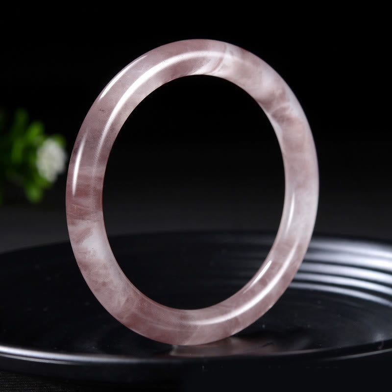 Buddha Stones Purple Jade Happiness Protection Bracelet Bangle - 10mm - 62-64mm - image 1