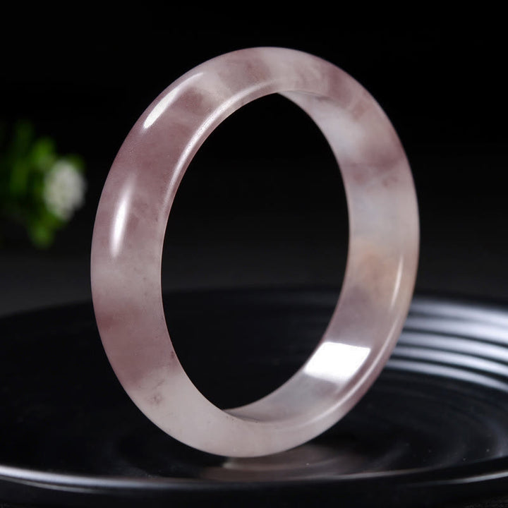 Buddha Stones Purple Jade Happiness Protection Bracelet Bangle - 15mm - 62-64mm - image 4