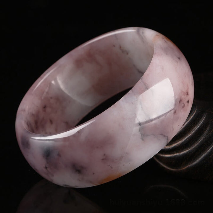 Buddha Stones Purple Jade Happiness Protection Bracelet Bangle - 19mm - 62-64mm - image 11