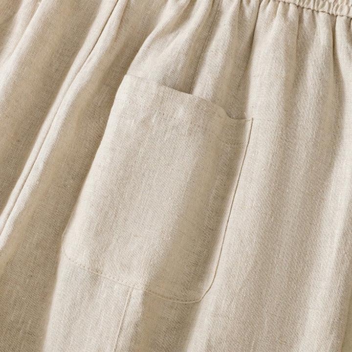 Buddha Stones Casual Embroided Bead Drawstring Women's Wide Leg Cotton Pants With Pockets - image 19