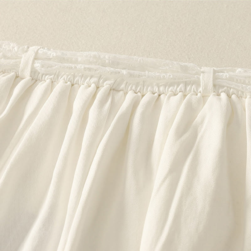 Buddha Stones Daily Solid Color Lace Belt Women's Wide Leg Cotton Pants With Pockets - image 10