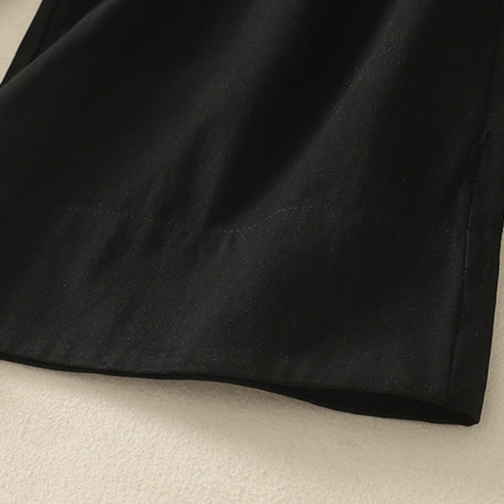 Buddha Stones Daily Solid Color Lace Belt Women's Wide Leg Cotton Pants With Pockets - image 22