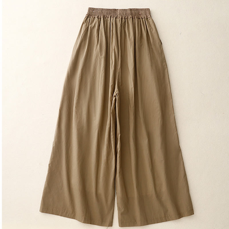 Buddha Stones Artistic Color Contrast Drawstring Women's Wide Leg Pants With Pockets - image 8