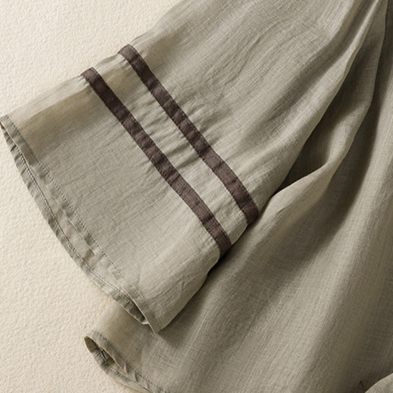 Buddha Stones Retro Embroidery Floral Three Quarter Sleeve Women's Cotton T-Shirt - image 13