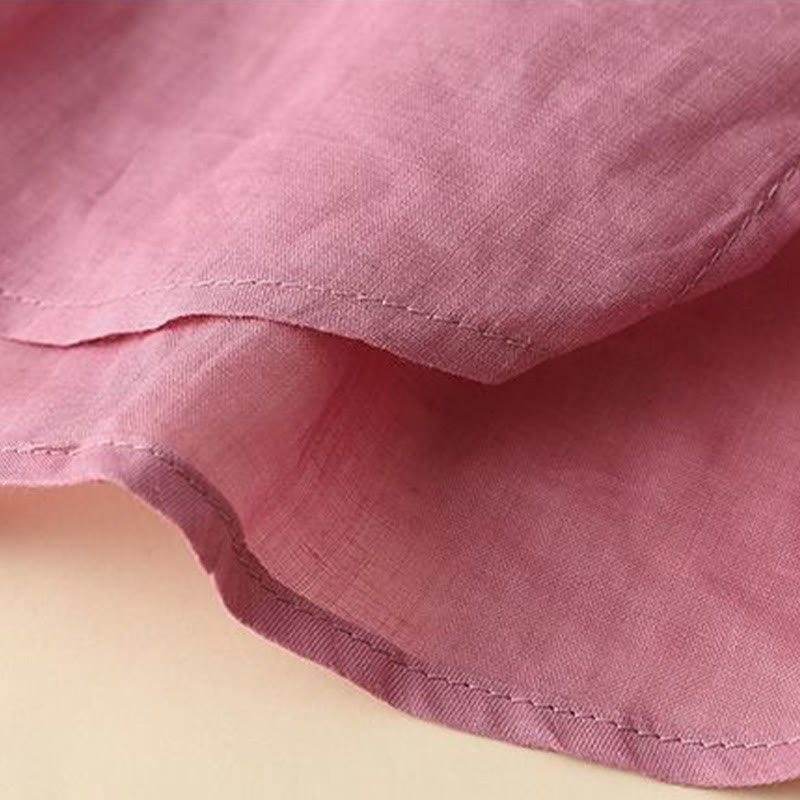 Buddha Stones Summer Embroided Three Quarter Lantern Sleeve Women's Cotton Linen T-Shirt - image 14