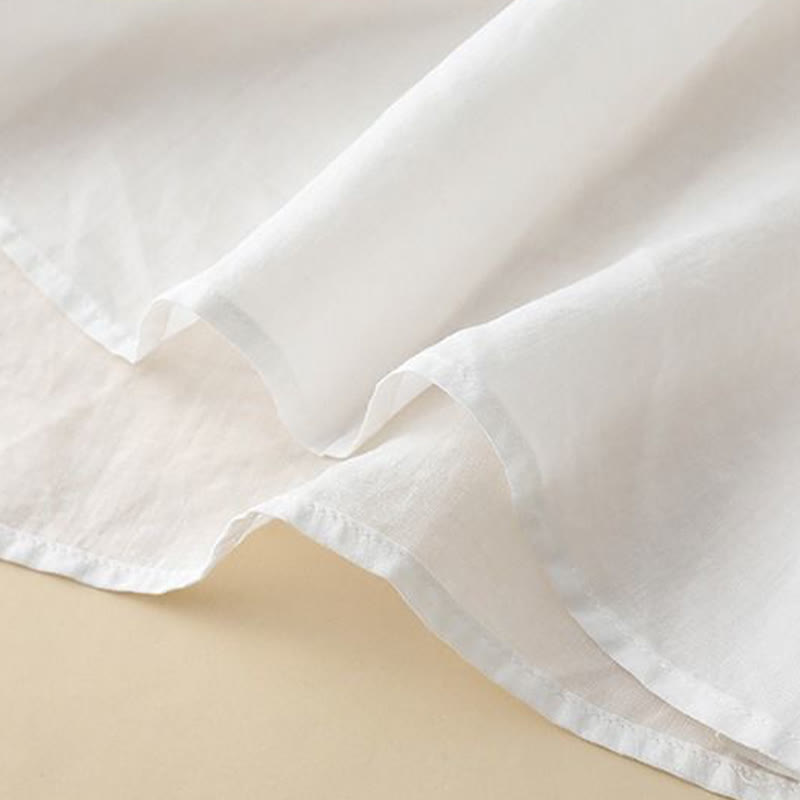 Buddha Stones Summer Embroided Three Quarter Lantern Sleeve Women's Cotton Linen T-Shirt - image 10