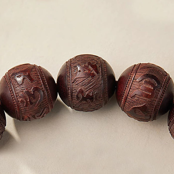 FREE Today: Protection and Calm Small Leaf Red Sandalwood Five Directions Gods of Wealth Bracelet