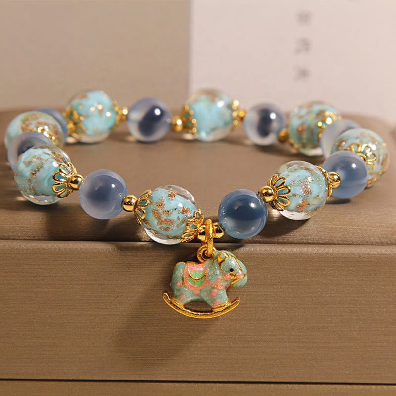 Buddha Stones Natural Candy Agate White Crystal Year Of The Horse Strength Bracelet - Candy Agate(Wrist Circumference: 15-19cm) - image 0