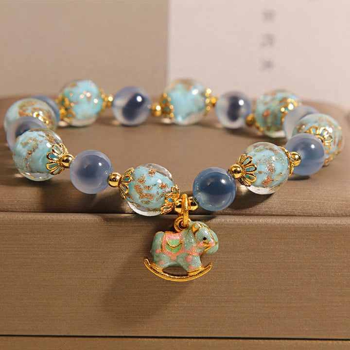 Buddha Stones Natural Candy Agate White Crystal Year Of The Horse Strength Bracelet - Candy Agate(Wrist Circumference: 15-19cm) - image 0