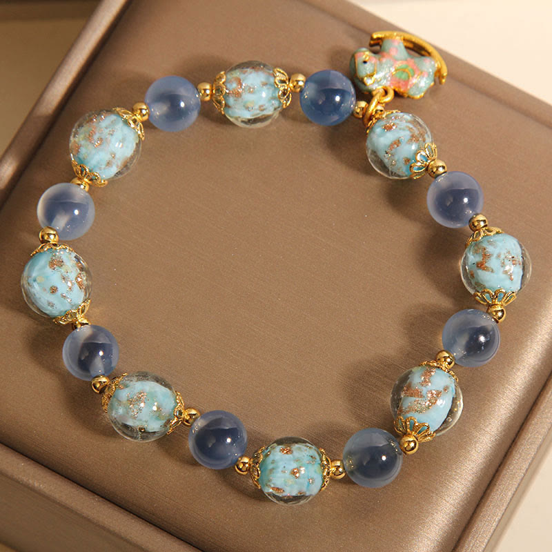 FREE Today: Harmony Strength Natural Candy Agate White Crystal Horse Bracelet