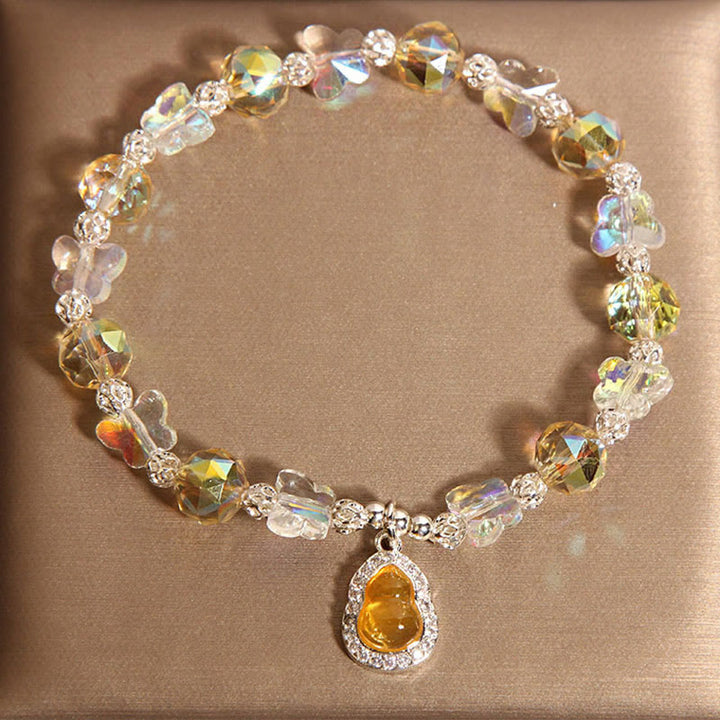 Buddha Stones Butterfly Gourd Amethyst Citrine Labradorite Balance Bracelet - Citrine(Wrist Circumference: 18cm) - image 6