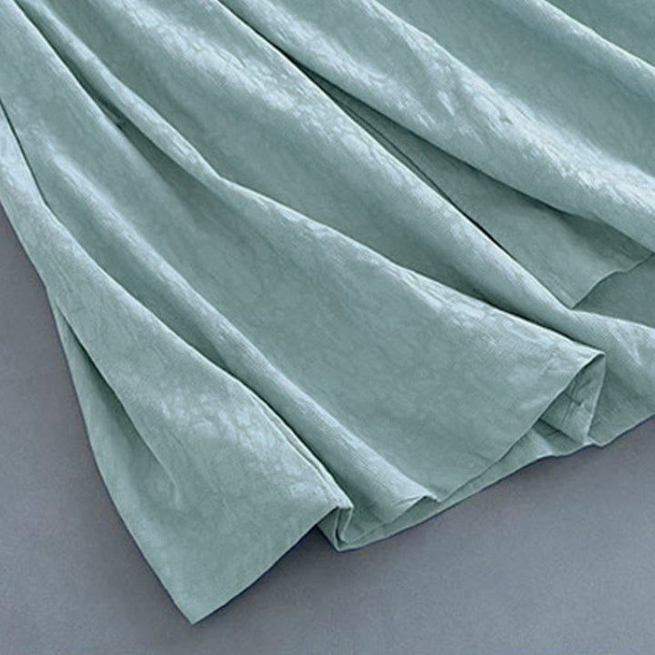 Buddha Stones Spring Casual Plain Frog-Button Design Side Lace-Up Cotton Linen Midi Dress - image 11