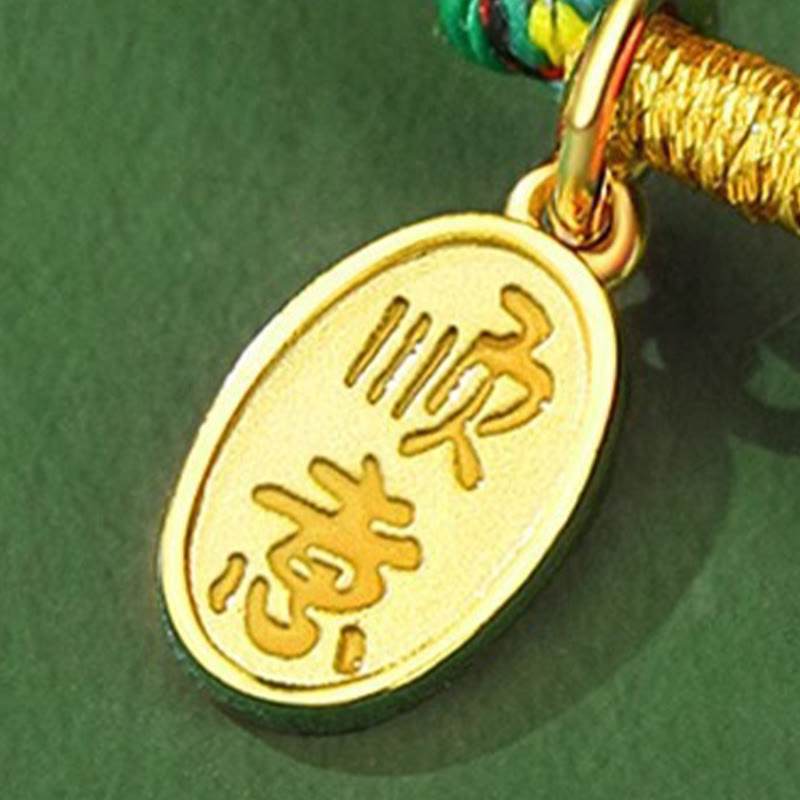 Buddha Stones Handmade Peace Buckle Jade Prosperity 925 Sterling Silver Colorful Rope Bracelet - image 16