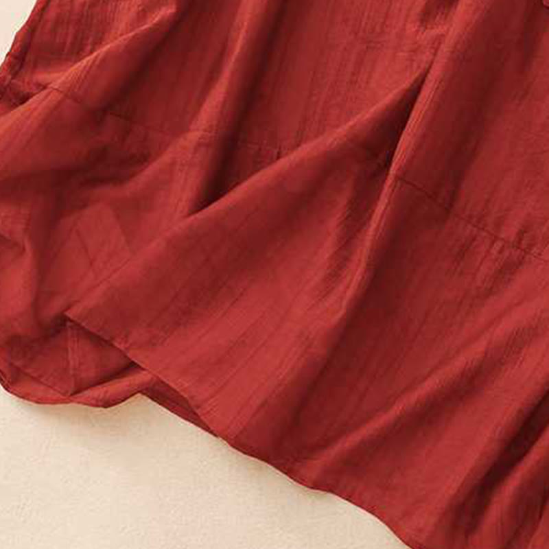 Buddha Stones Casual Plain Crew Neck Half Sleeve Viscose Fiber Midi Dress With Pockets - image 10