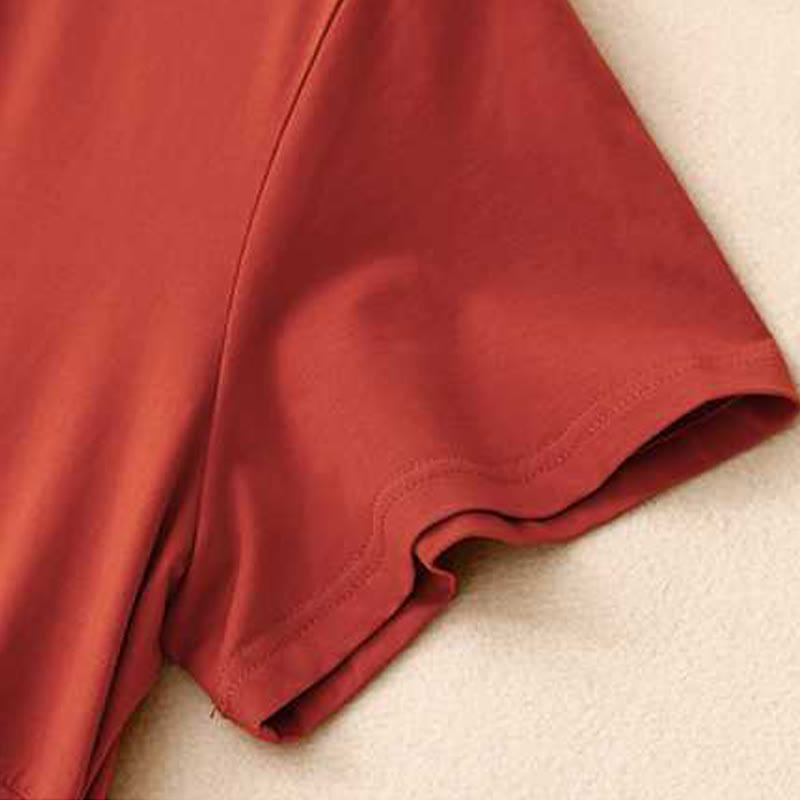 Buddha Stones Casual Plain Crew Neck Half Sleeve Viscose Fiber Midi Dress With Pockets - image 9