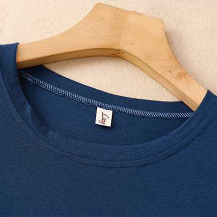 Buddha Stones Casual Plain Crew Neck Half Sleeve Viscose Fiber Midi Dress With Pockets - image 12