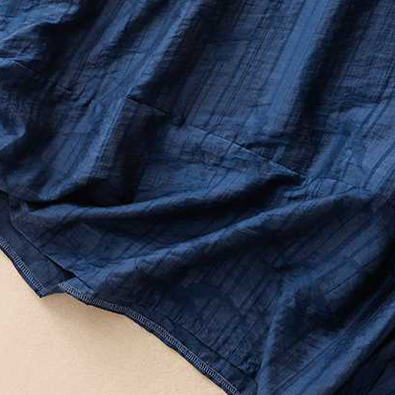 Buddha Stones Casual Plain Crew Neck Half Sleeve Viscose Fiber Midi Dress With Pockets - image 18