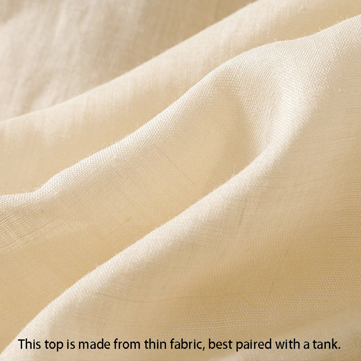 Buddha Stones Plain Button Crew Neck Three Quarter Sleeve Women's Cotton Shirt - image 23